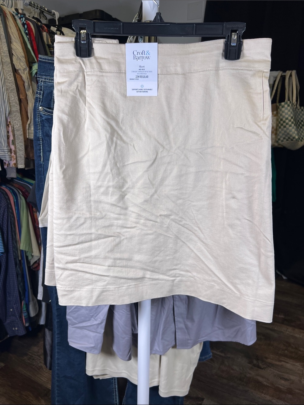 croft & barrow cream knit skort